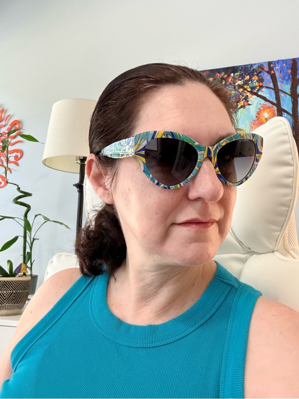 Kate Spade PAISLEIGH Floral Cat Eye Sunglasses - Blue Flower Print - NWT - Picture 11 of 12